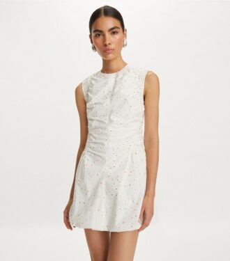 Blomstret bomulds-poplin-kjole