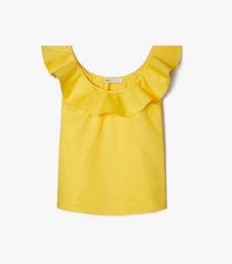 Bomuldsbluse med flæser