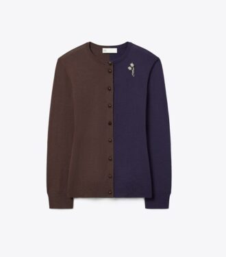 Broche Color-Block uldcardigan