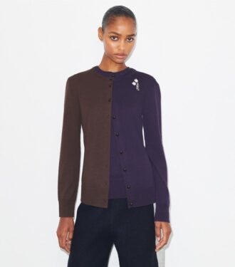Broche Color-Block uldcardigan