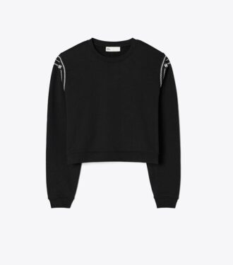 Broderet sweatshirt i fransk frotté Broderet sweatshirt i fransk frotté