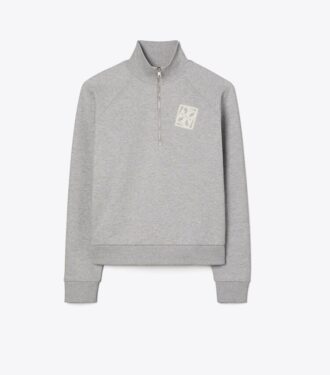 Broderet sweatshirt i fransk frotté Broderet sweatshirt i fransk frotté
