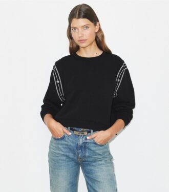 Broderet sweatshirt i fransk frotté Broderet sweatshirt i fransk frotté