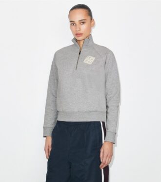 Broderet sweatshirt i fransk frotté Broderet sweatshirt i fransk frotté