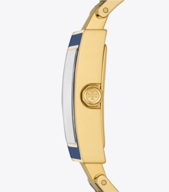 Buddy Bangle ur, marineblå/guldfarvet rustfrit stål, 25 x 32 mm Buddy Bangle ur, marineblå/guldfarvet rustfrit stål, 25 x 32 mm