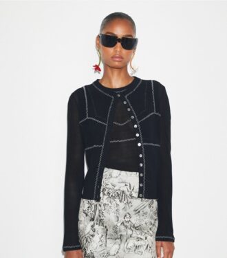 Cardigan i bomuld og nylon