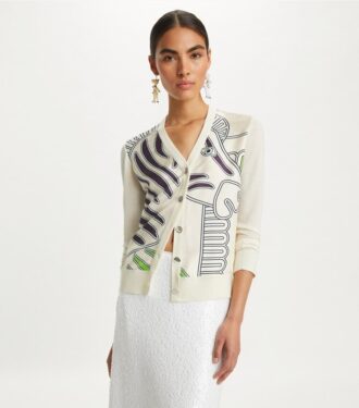 Cardigan med silke foran