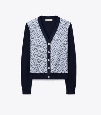 Cardigan med silkefront