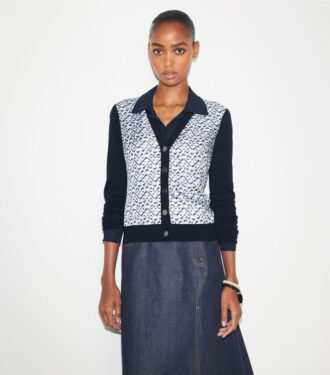 Cardigan med silkefront