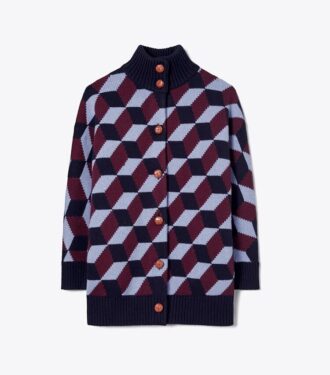 Chevron-sweaterfrakke