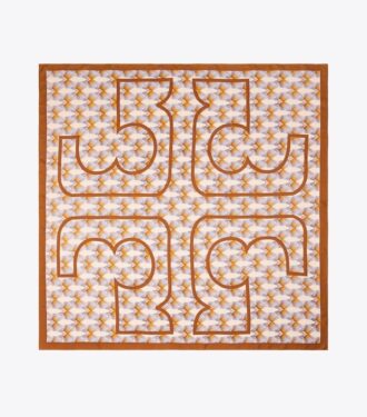Deco Crane Geo Logo Oversized Silk Square Scarf Deco Crane Geo Logo Oversized Silk Square Scarf