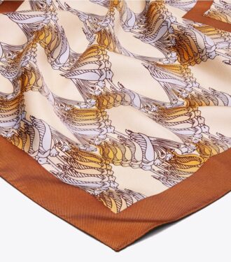 Deco Crane Geo Logo Oversized Silk Square Scarf Deco Crane Geo Logo Oversized Silk Square Scarf