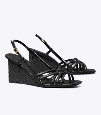 Espadrille-sandaler med kilehæl og flere remme Espadrille-sandaler med kilehæl og flere remme