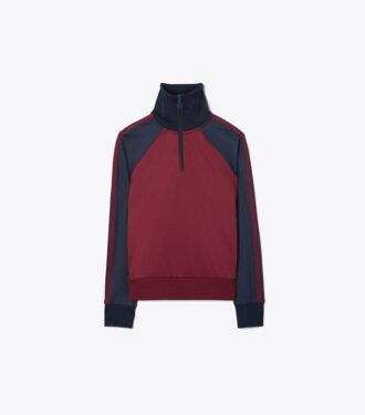 Farveblokket pullover med halv lynlås Farveblokket pullover med halv lynlås