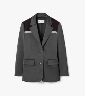 Farveblokket stretchblazer Farveblokket stretchblazer