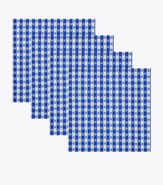 Gingham middagservietter, sæt med 4 stk.