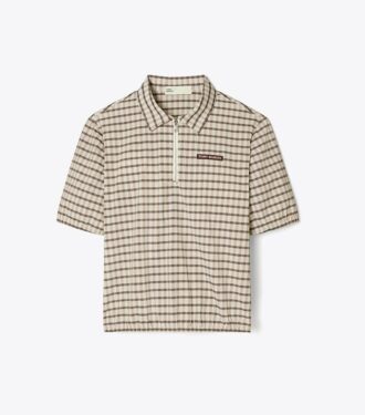 Halvzip-polo i garvet garn Halvzip-polo i garvet garn