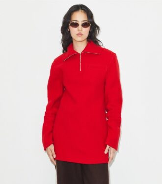 Halvzip-sweatshirt i uld Halvzip-sweatshirt i uld