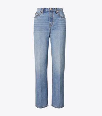 Højtaljede, lige jeans