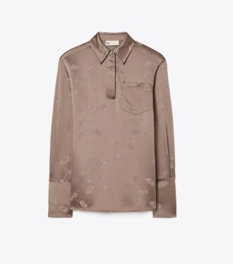 Jacquard-skjorte med manchetter