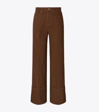 Jeans med lige ben og opsmøgede bukseben
