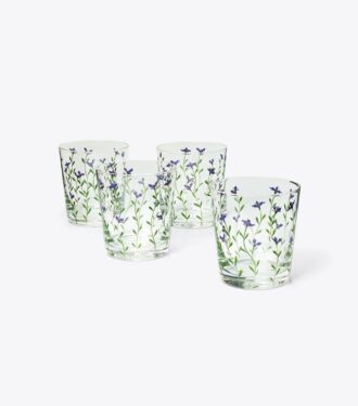 Jolie Fleur Double Old Fashioned-glas, sæt med 4