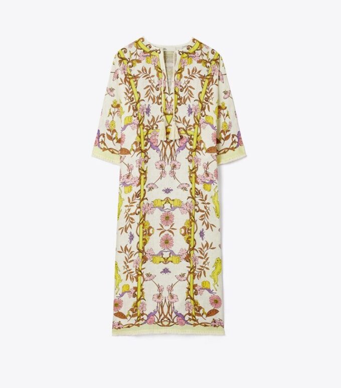Kaftan i trykt linnedgaze Kaftan i trykt linnedgaze