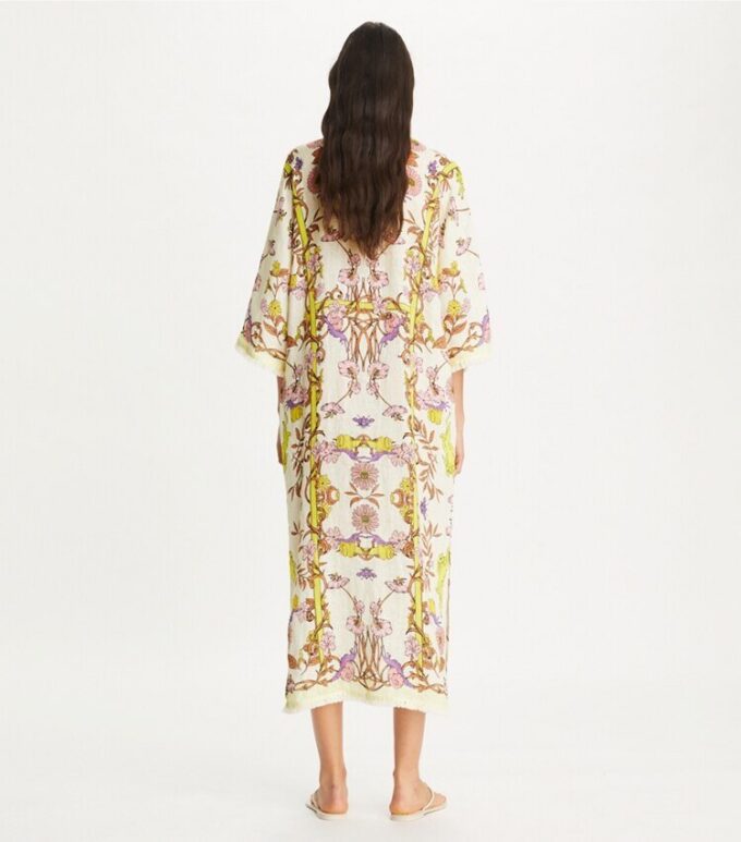 Kaftan i trykt linnedgaze Kaftan i trykt linnedgaze