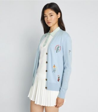 Kashmir-broderet golfcardigan