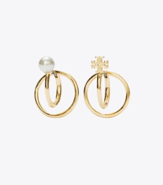Kira Pearl Double Hoop ørering
