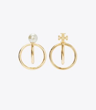 Kira Pearl Double Hoop ørering