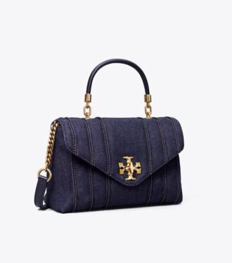 Kira quiltet denim lille skuldertaske