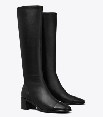 Knee-high støvler med kappe