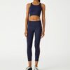 Højtaljede, vægtløse leggings med piping og 7/8 benlængde