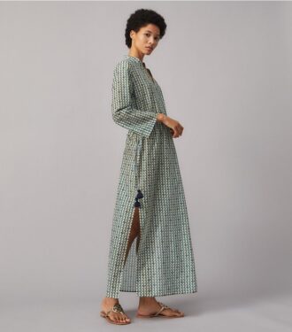 Lang kaftan med print Lang kaftan med print