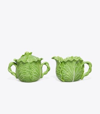 Lettuce Ware sukkerdåse med låg og flødekande