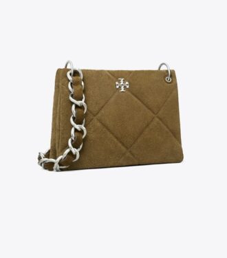 Lille Kira Diamond Quilt Suede skuldertaske