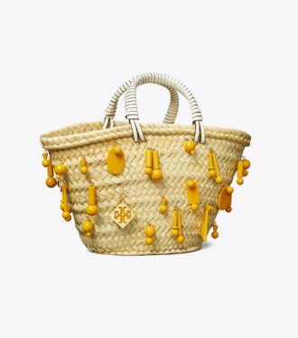Lille raffia-broderet taske
