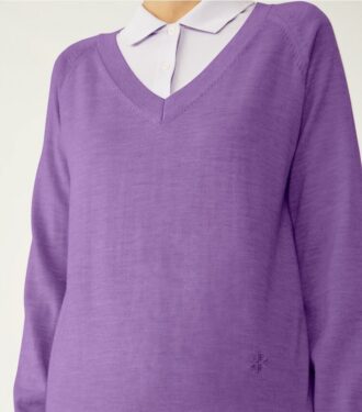 Merino-sweater med V-hals
