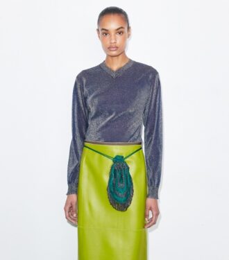 Metallisk V-hals sweater