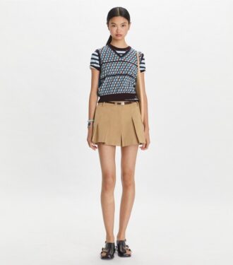 Micro Twill Plisserede Shorts