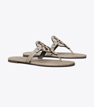 Miller sandal i præget læder