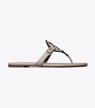 Miller sandal i præget læder