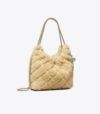 Mini Fleming Shearling Hobo-taske