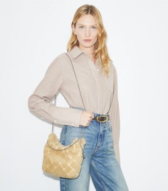 Mini Fleming Shearling Hobo-taske