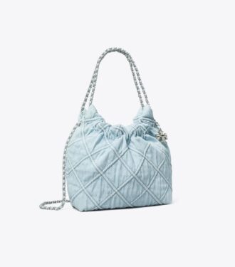 Mini Fleming Soft Denim Hobo-taske Mini Fleming Soft Denim Hobo-taske