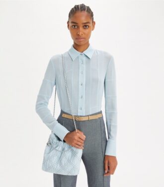 Mini Fleming Soft Denim Hobo-taske Mini Fleming Soft Denim Hobo-taske
