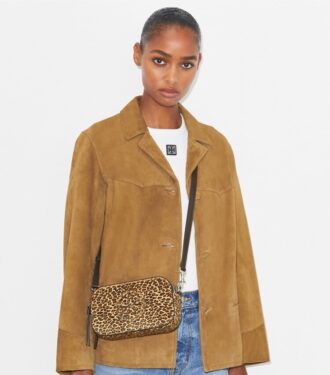 Mini Miller skuldertaske med leopardprint
