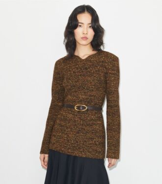 Nylon og viskose meleret sweater