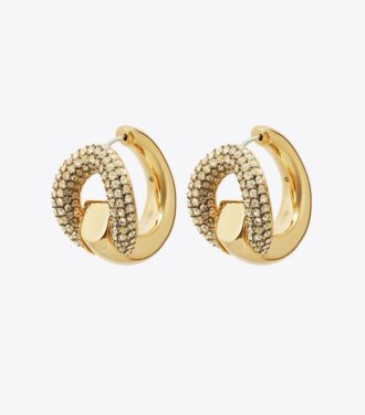 Pierced Pavé Hoop øreringe